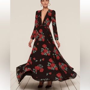 Reformation Milan Dress in Rose Print